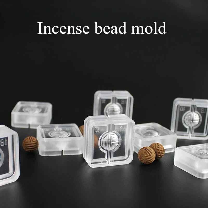Lncense Bead Mold Bead Necklace Traditional Ancient Method Tea Art DIY Acrylic God Wealth Purple Jasmine  Fine Engraved Mold