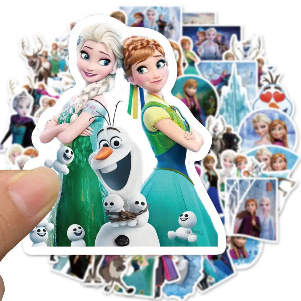 

10/30/50/100pcs Disney Cartoon Frozen Stickers Kawaii Girls Princess Elsa Anna Decals DIY Stationery Laptop Cute Anime Sticker