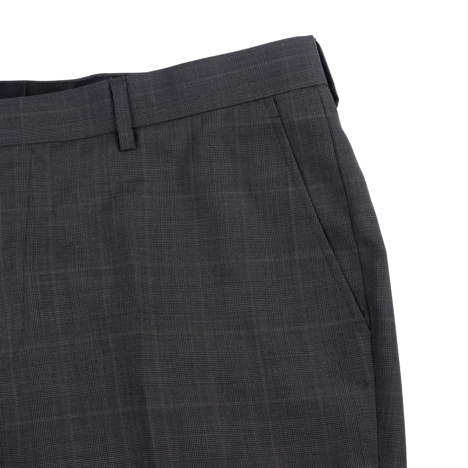 Pantalones informales a cuadros del Príncipe de Gales, pantalón ajustado a cuadros, color gris medio, a medida