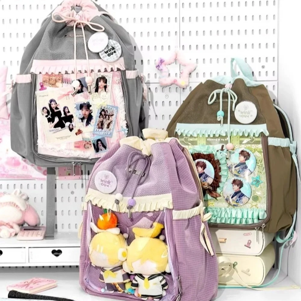 

Original Drawstring Ita Mochila Large Capacity Mochilas Portable Spacious Durable Backpack School Bag Popular Bags for Woman