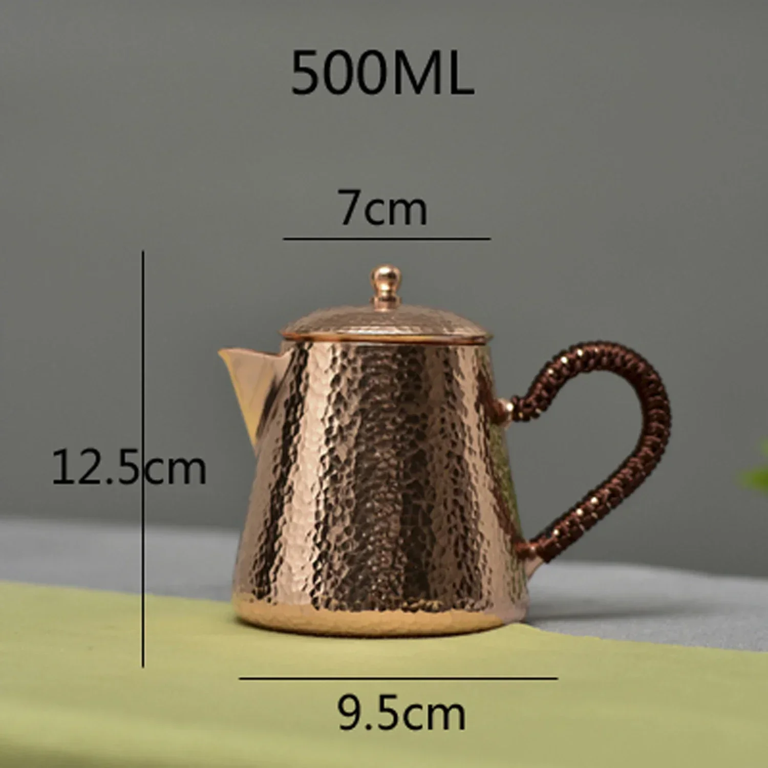 Handmade Pure Copper Teapot Tea Kettle, Hammer Pattern, Kung Fu Tea Drinkware, Tableware