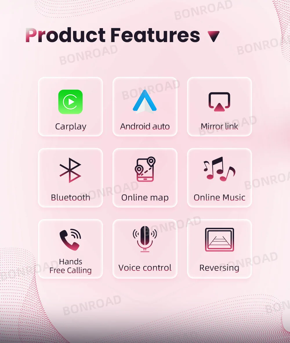 BONROAD Drahtloser CarPlay-Adapter Android-Automodul für Mercedes Benz ML W166 GL X166 2012–2015 NTG4.5 mit Bluetooth Airplay – Detail 2