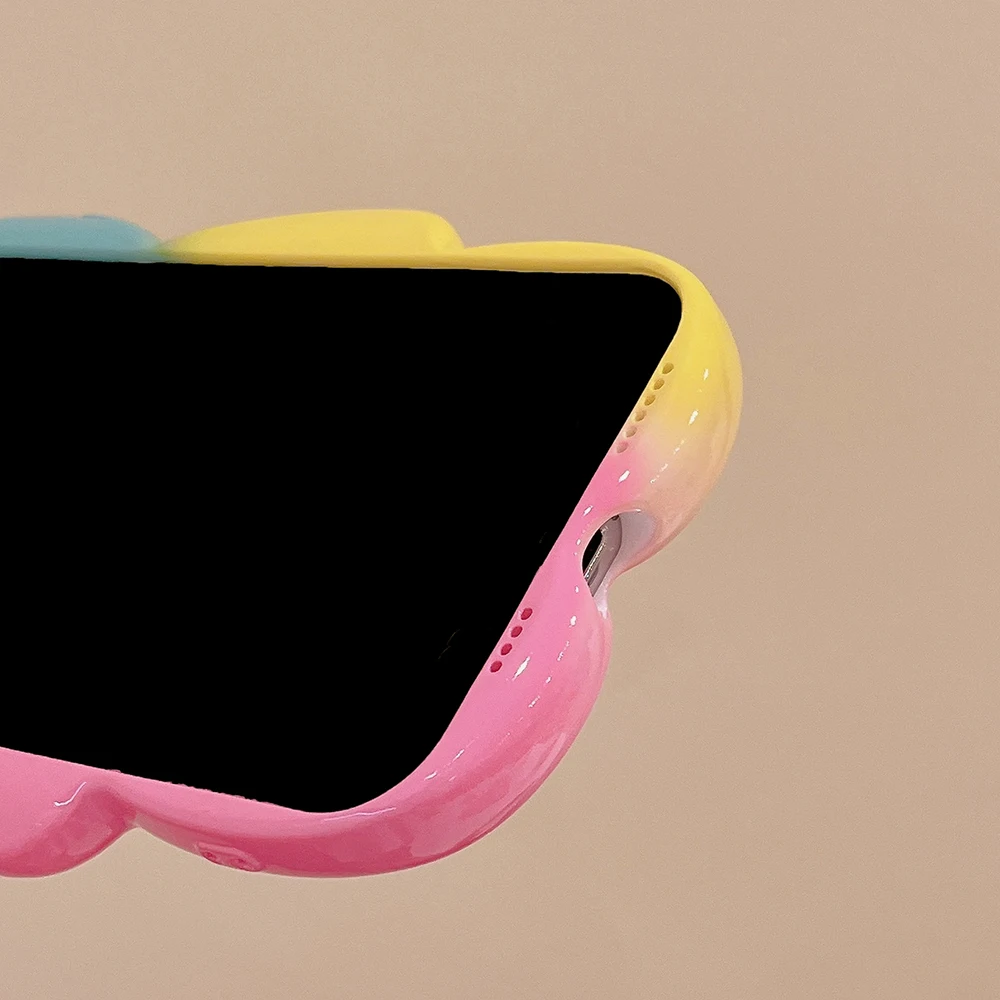 Colorful Bowtie Cute Little Bear shaped phone case for iphone 15 14 Plus 13 12 11 Pro Max XS MAX XR XS X Back Cover
