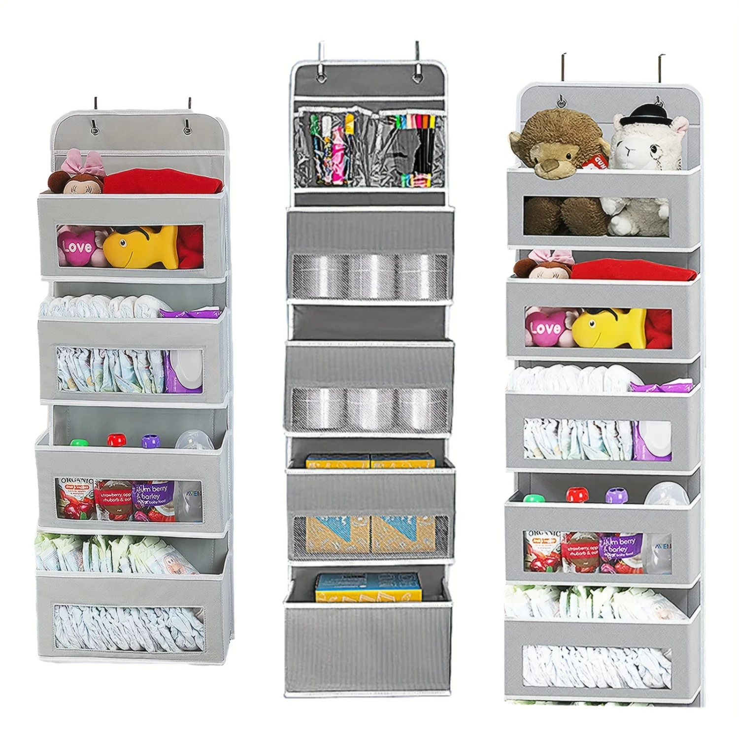 1pc Multi-pocket Hanging Over The Door Underwear  Bag, Punch Free Cosmetic  Bag For Toiletry, Household Sundries, Space-saving O