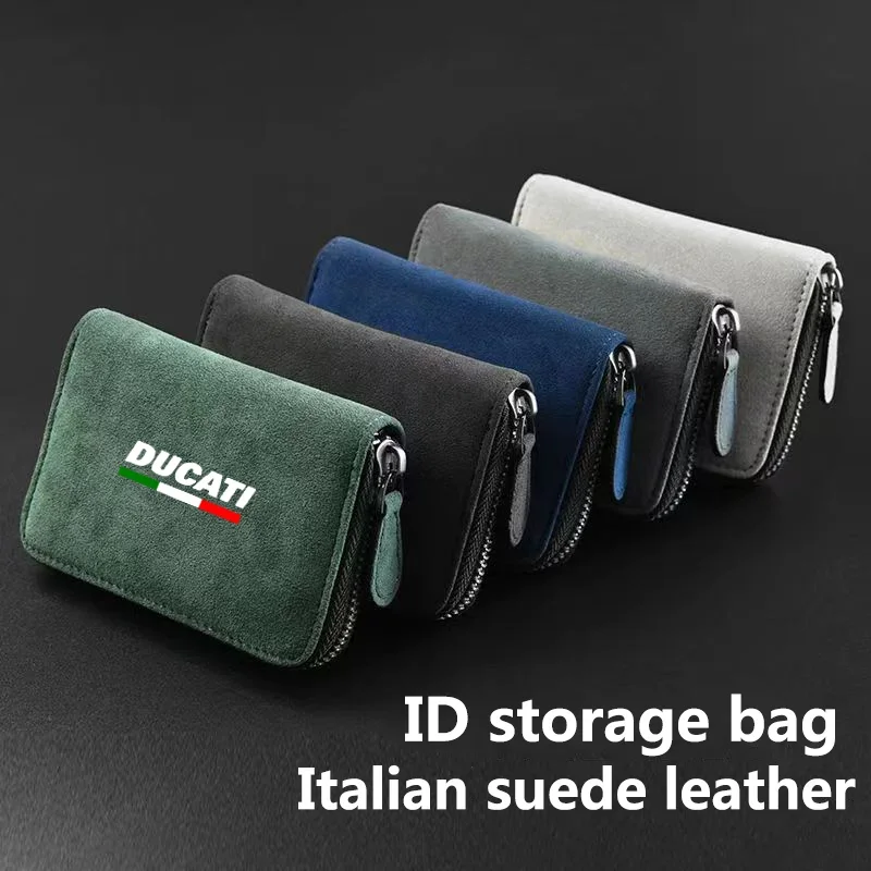 Motorcycle Suede Leather Portable storage box driver's license ID storage bag For Ducati 796 795 821 Monster 696 400 Accessories