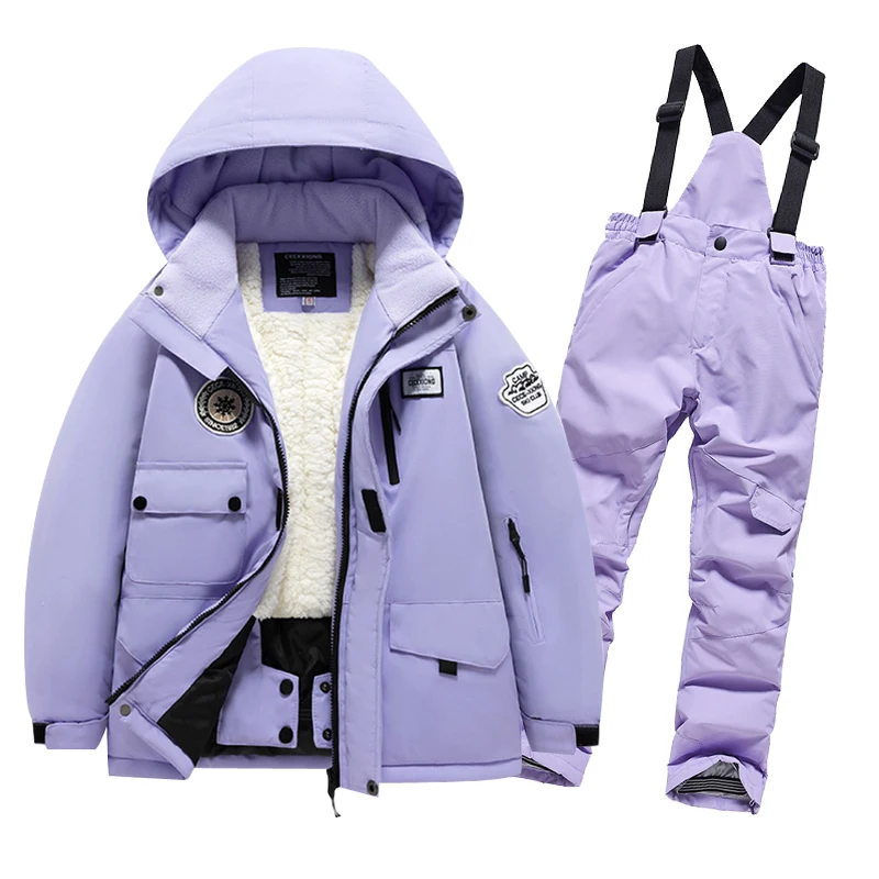 Outdoor Children Thermal Ski Suit Girls Kids Jacket Pants Children's Teenage High Quality Kid Skiing Snowboard Suit