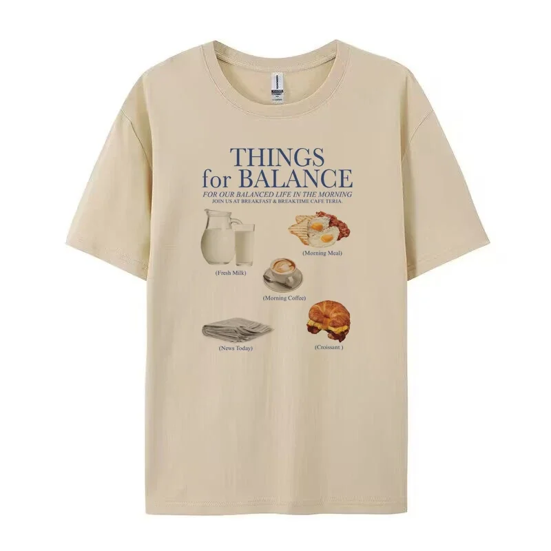 Breakfast Korean Streetwear T-Shirts Women Oversized Y2k Aesthetic Graphic Tees Cute Food T Shirt Unisex Summer Fashion Clothes