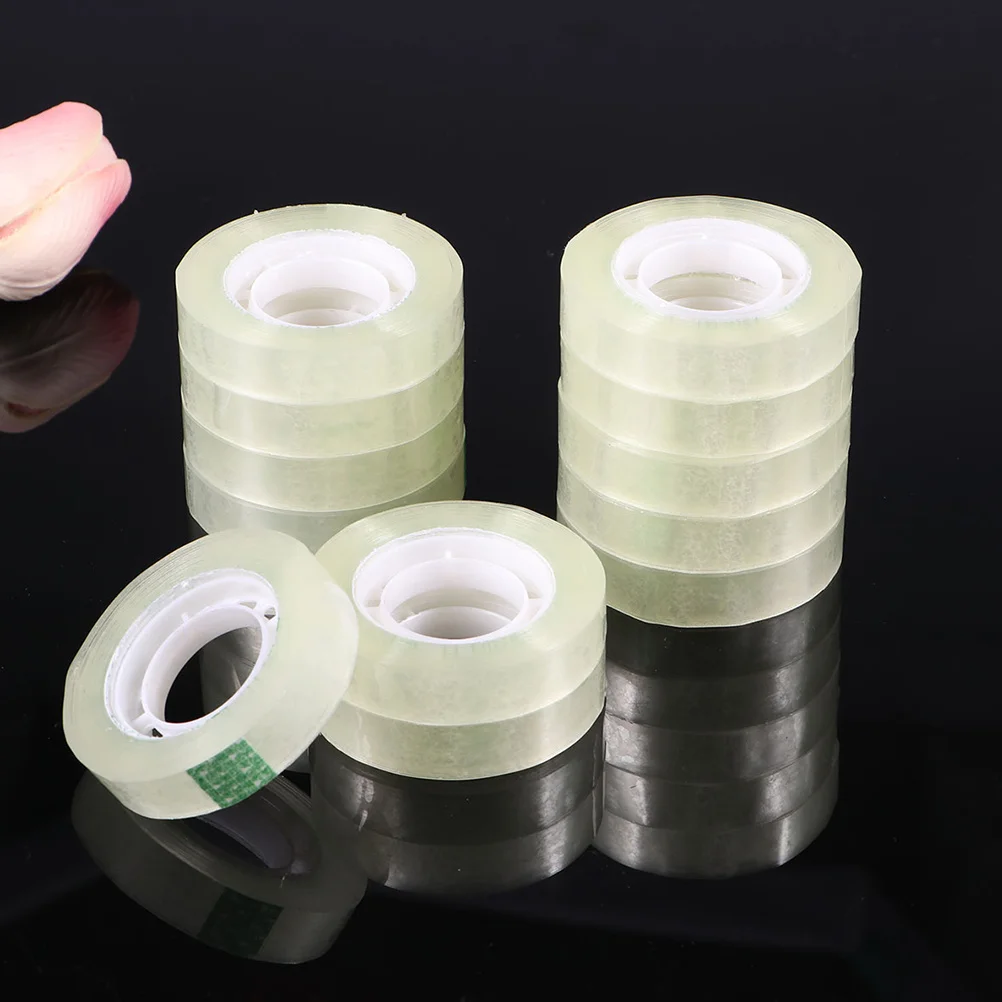 

24Pcs Transparent Tape Clear Bopp Adhesive Strong Tensile Home Office School Stationery Supply for Gift Packing Crafts Binding