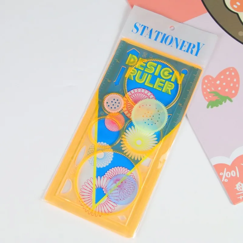 12 pcs Wholesale Ruler Stationery Set Children's Art Painting Template Ruler Student Drafting Supplies