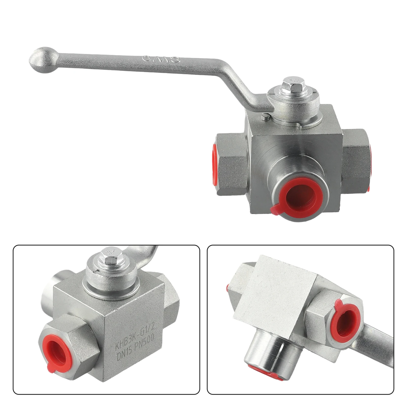 1PCS Hydraulic 3 Way High Pressure Ball Valve G1/4 to G3/4 Maximum Seal Float Design 500 Bar Working Pressure Strong and Sturdy