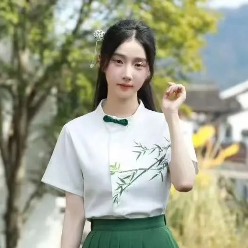 2025Fashion Temperament New Chinese Style Red Song Dress Set for College High School Graduation Poetry Recital Choir Performance