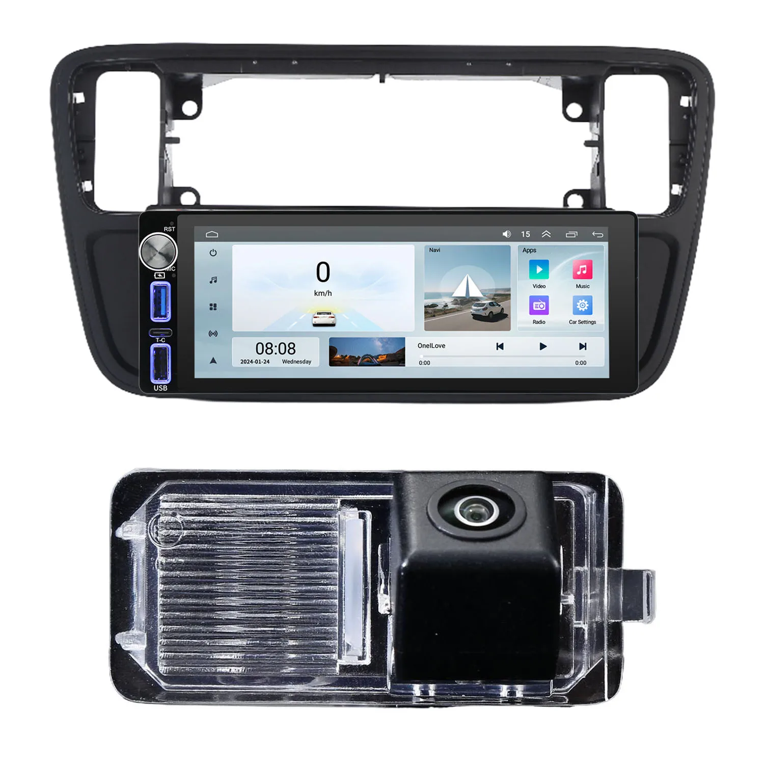With wireless Bluetooth Carpaly GPS Android Car radio Navigation+HD camera For Seat Mii e-Mii KE KF/Skoda citigo E-Citigo