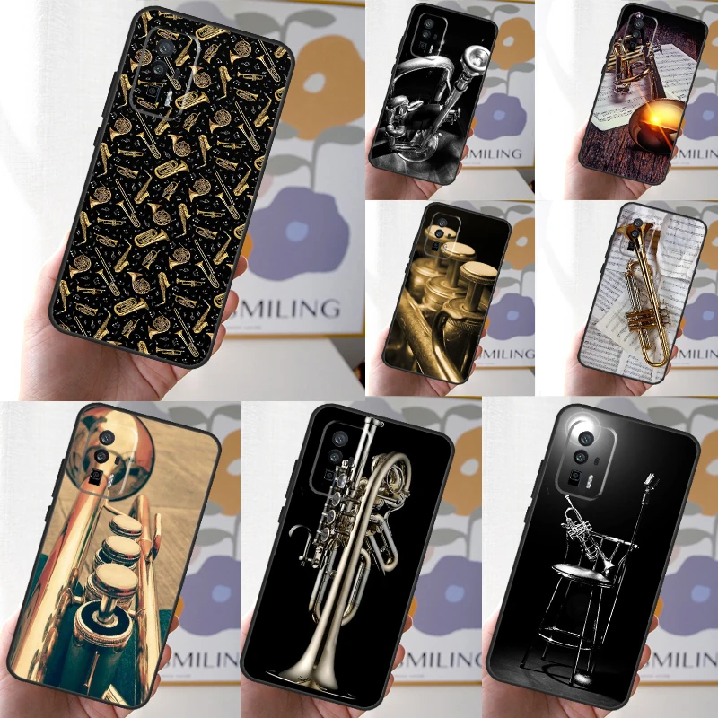 Piccolo Trumpet Brass Instruments Case For Xiaomi 13T 12T 11T 13 Pro 14 Ultra 12 Lite POCO F5 M6 X6 Pro X5 X3 F3 M5s Cover