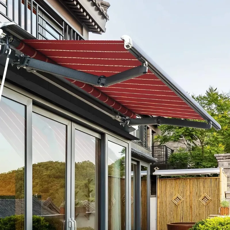 Customized 4*3.5M Motorized Retractable FULL Cassette Awning Motorized and Remote Control Awning Heavy Duty Retractable Awning