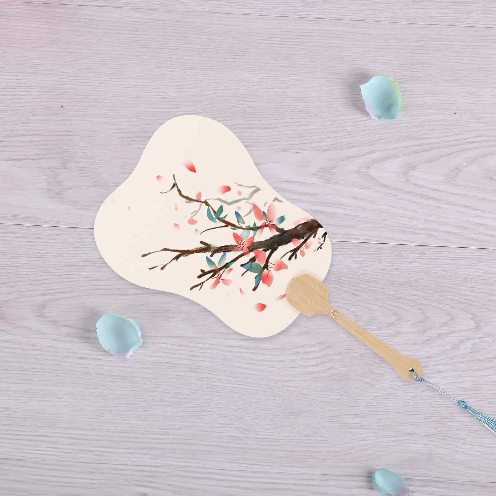 5Pcs Traditional Blank Hand Fans Made of Wood and Paper DIY Painting Graffiti Fans for Kids Adults Craft Home Decor Living Room - view 4