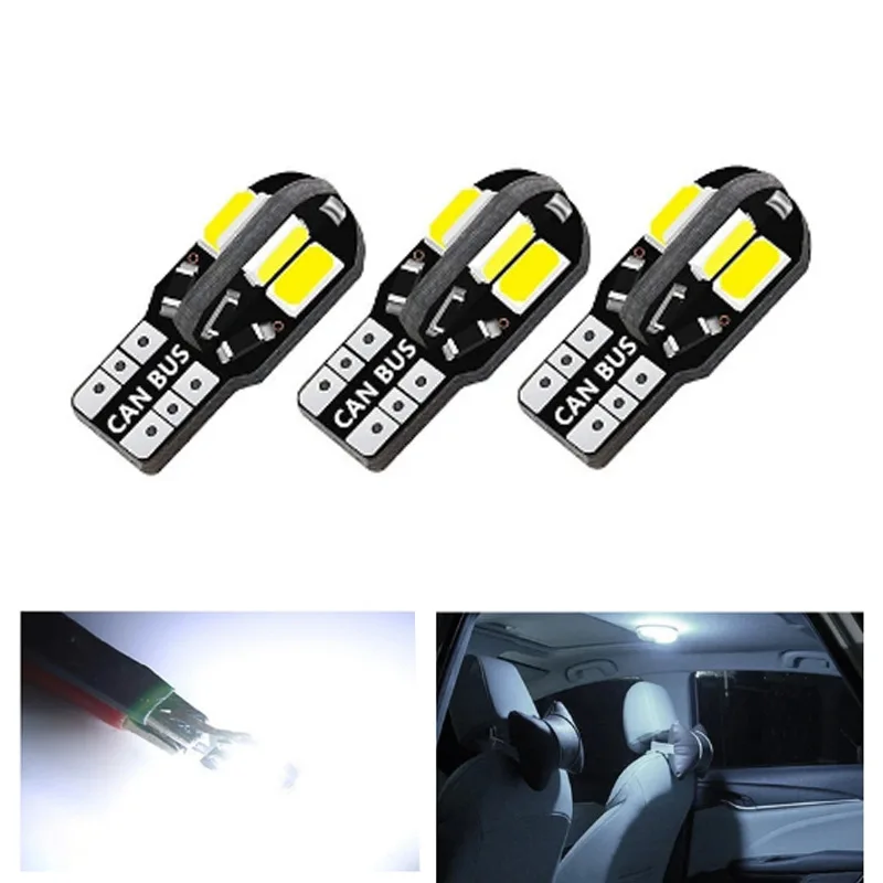 Ampoule LED pour Nikde Voiture T10 Blanc 5730 8SMD 12V, Lumière Latérale, Lampe Blanche, Style Canbus, 20 Pièces