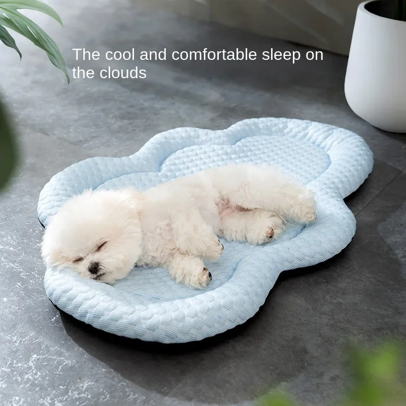 1PC Summer Cooling Pet Cat Bed Cushion Ice Pad Dog Sleeping Cloud Shape Mat for Puppy Dogs Pet Kennel Top Quality Cool Blue Mat