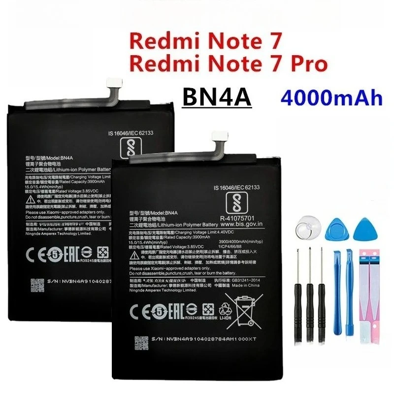 بطاريات الهاتف المحمول عالية الجودة بقدرة 4000 مللي أمبير في الساعة BN46 BN4A لشاومي Redmi 7/Note 8/8T لبطاريات الهاتف المحمول Redmi Note 7/7 Pro