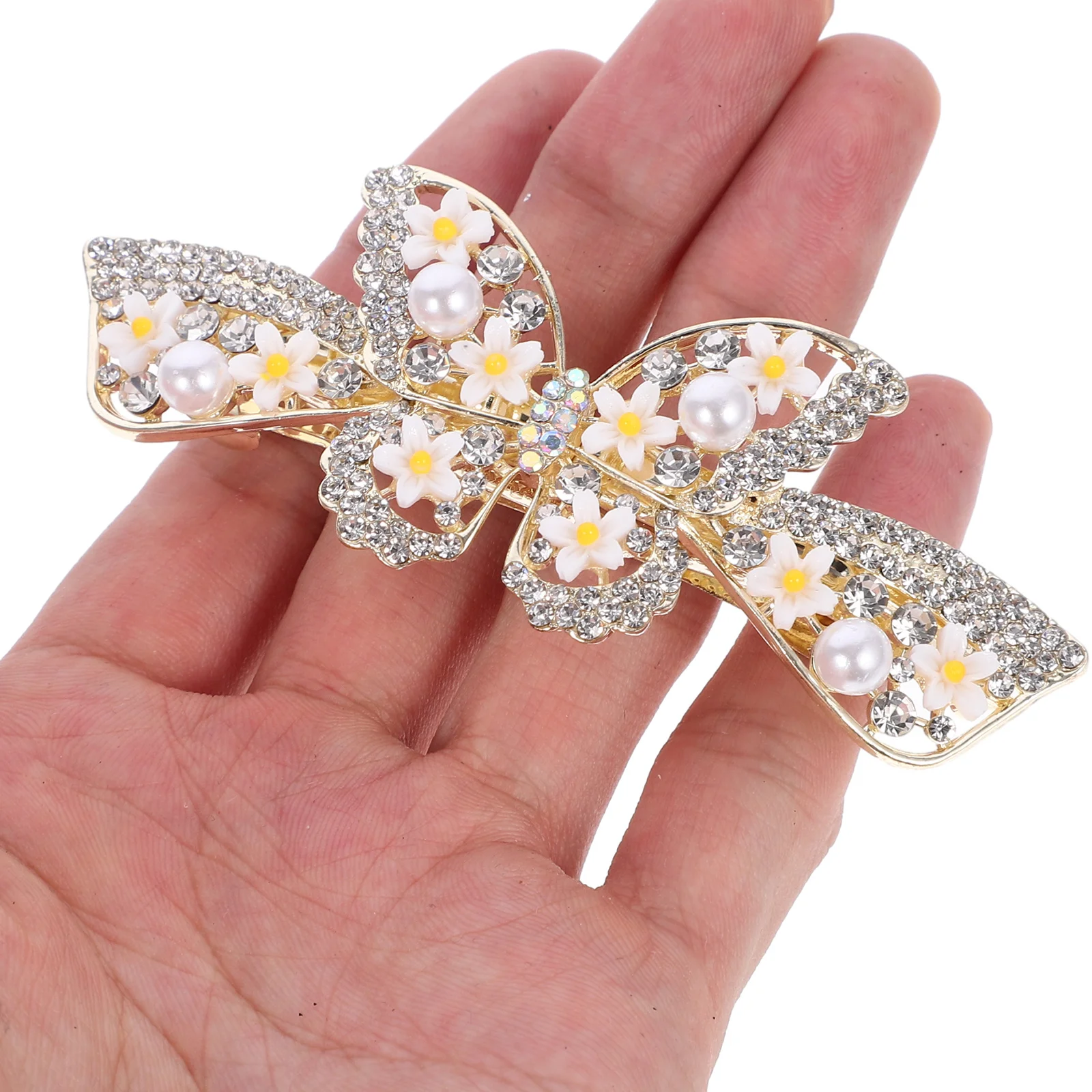 

Metal Hair Clip Alloy Rhinestone Pearl Decorative Small Spring Hair Clip for Women Girls Wedding Party Accessories
