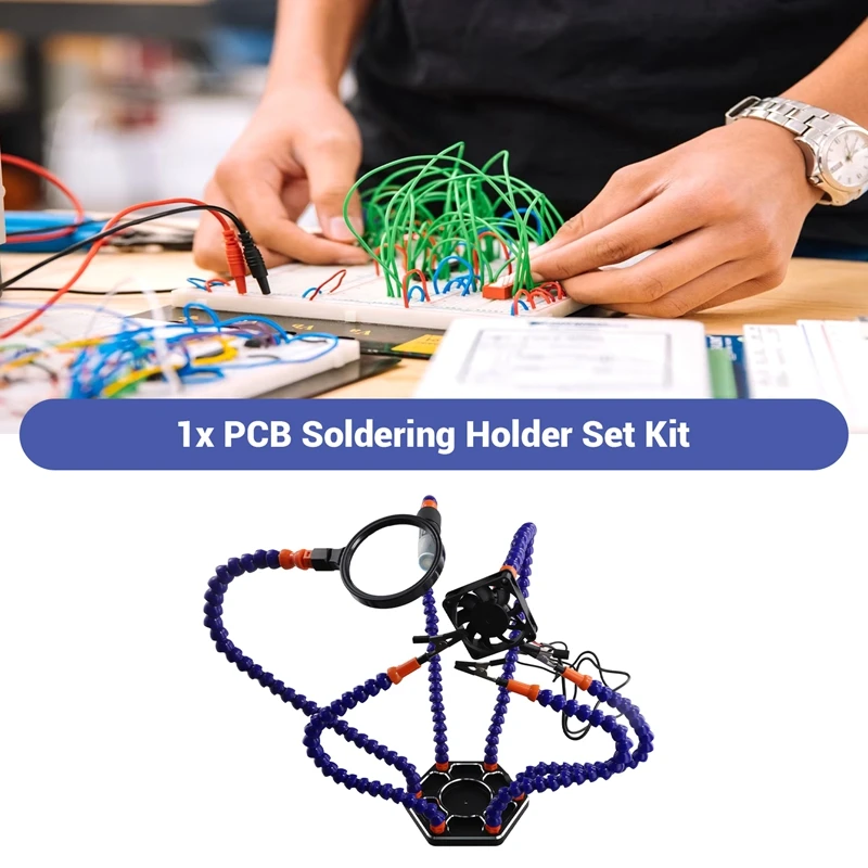 Imagem -04 - Suporte de Solda Pcb Ajudando as Mãos Lâmpada Led 3x Lupa para Soldagem Eletrônica Terceira Mão Lente Fresnel