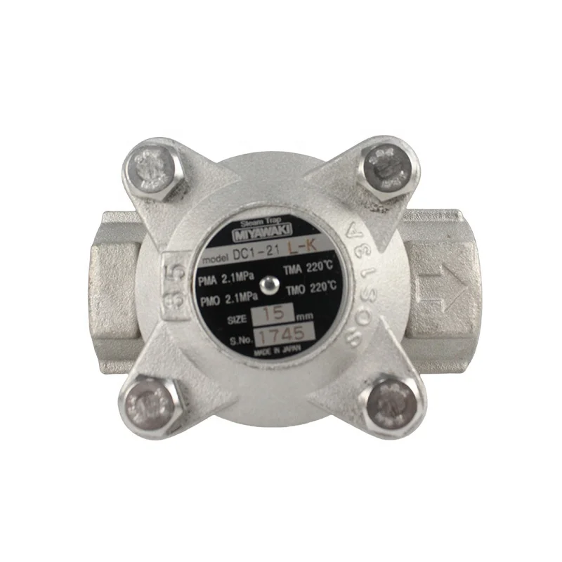 

Good seller MIYAWAKI DC1-21L Thermostatic Steam Trap Balanced Pressure 1/2inch DN15 3/4inch DN20 1inch DN25 Valves