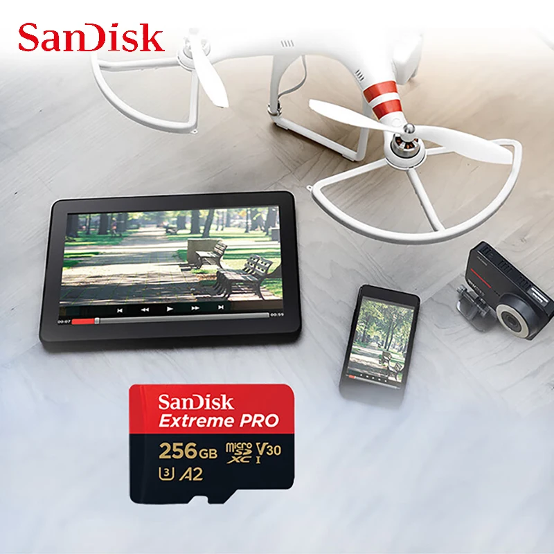 SanDisk Extreme PRO Flash Memory Card 128GB 256GB 180MB/s UHS-I U3 Micro SD 64GB 32GB 4K V30 Micro SD Card 512GB 1TB Microsd TF