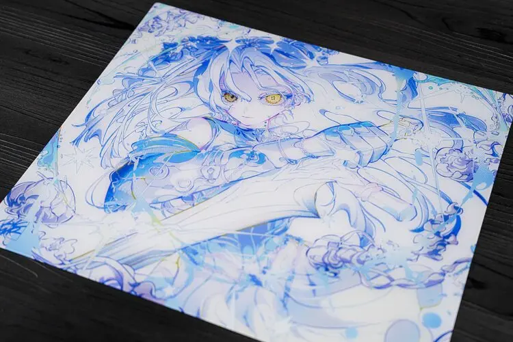 Anime Golden Eyed Tempered Glass Mouse Pad Hard Gaming Mouse Mat Waterproof Anti-Slip Mousepad Laptop E-Sports Gamer Accessory