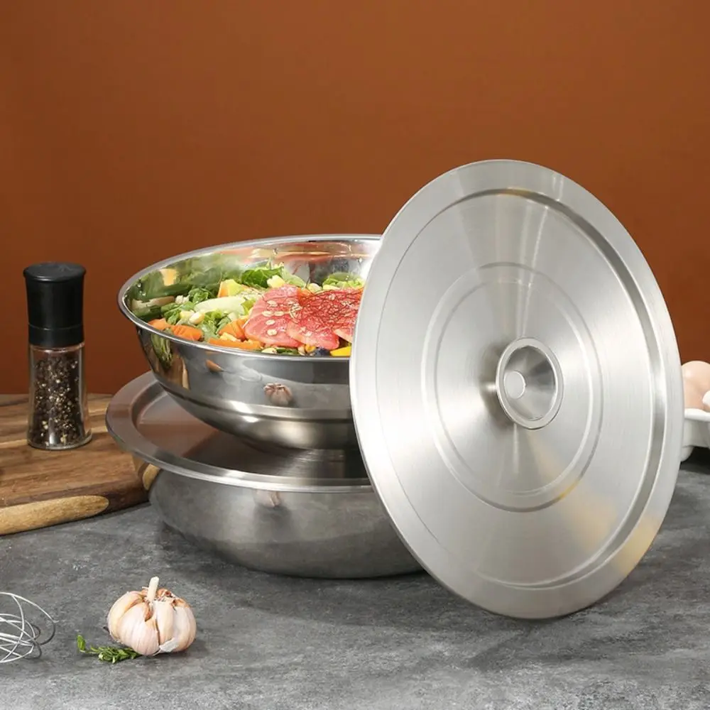 20-40cm Stainless Steel Pot Lids Universal Cookware Lid Reusable Frying Pan Metal Lid Bowl Cover Restaurant Kitchenware