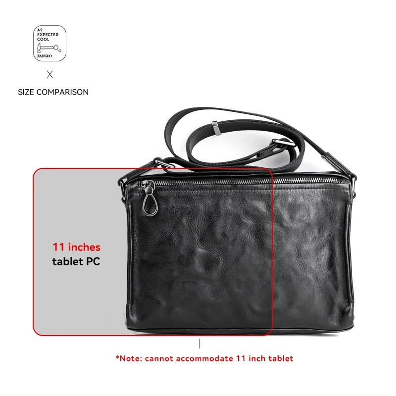 Imagem -03 - Moda Preto Couro Genuíno Cruz Corpo Bolsa de Couro Popular Bolsa Mensageiro dos Homens Grande Capacidade Bolsa de Ombro para Weekender