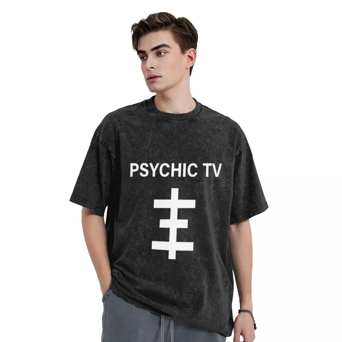 Psychic TV T-Shirt plus size tops hippie clothes heavy weight t shirts for men