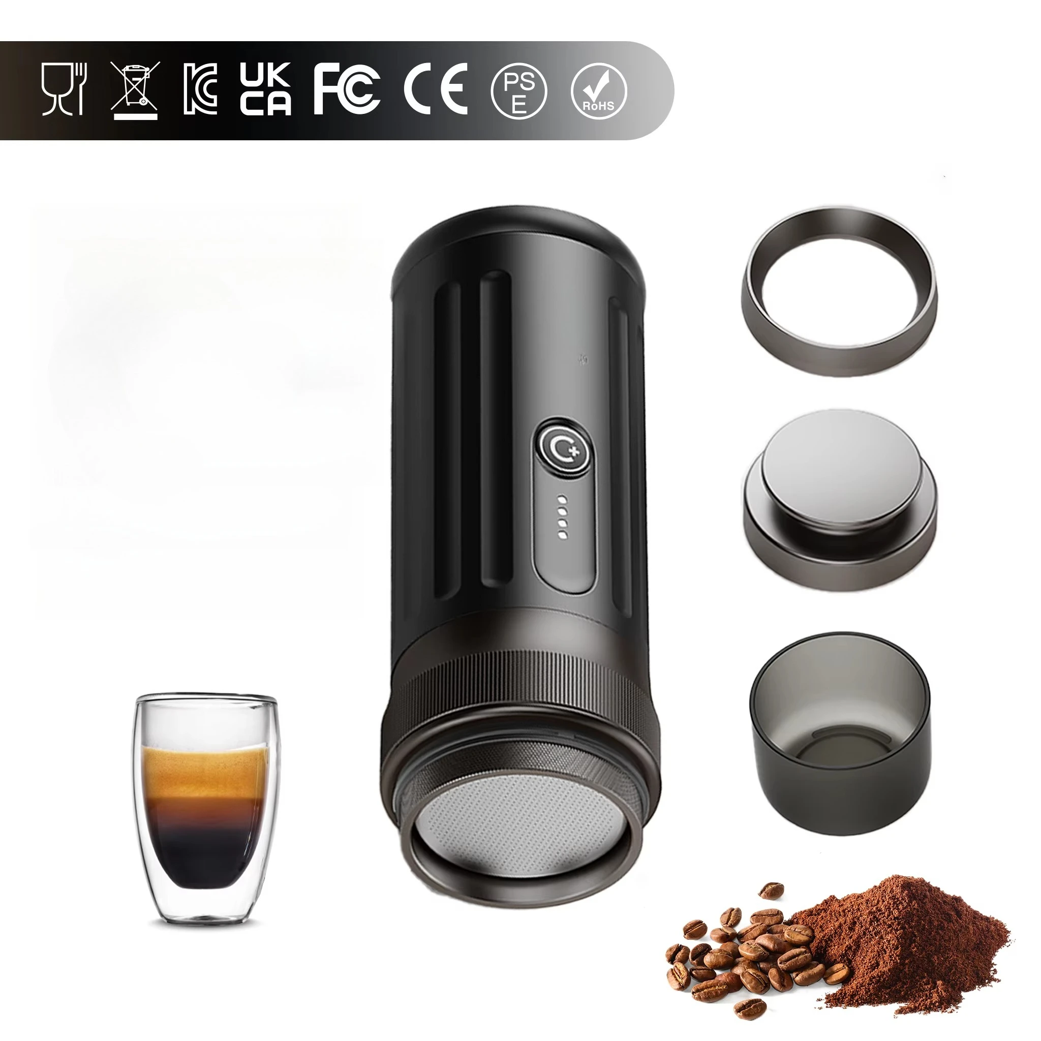 Portable Espresso Maker Self-Heating 13500mAh Battery Programmable Brew System for Hiking
