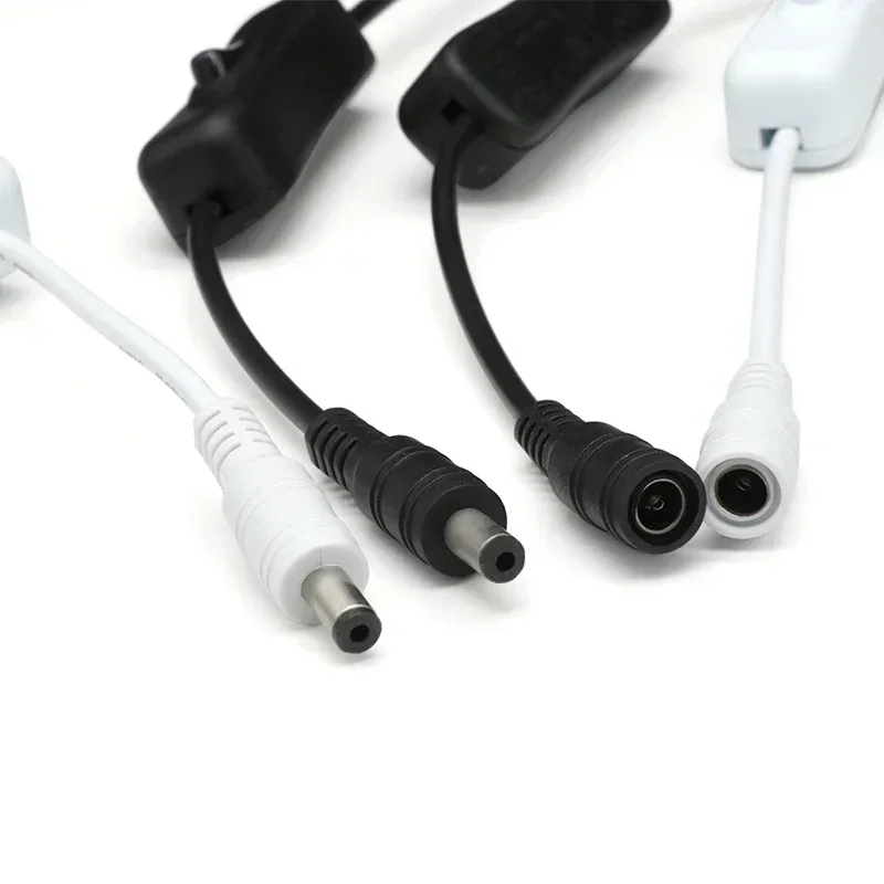 2/5/10pcs Inline 304 Switch On Off with Female Male Power Cable DC Connector Switch for CCTV LED Strip Light 5.5x2.1mm 5V12V 24V