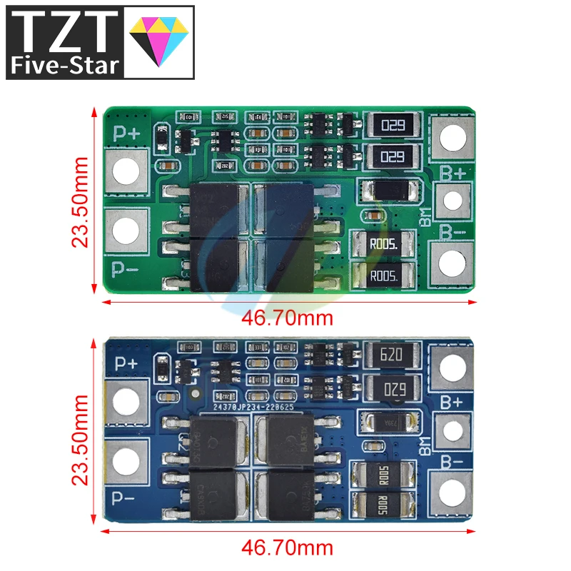 TZT BMS 2S 3.2V 3.7V 10A LiFePO4 / Lithium Battery Charge Protection Board 6.4V 7.2V 18650 32650 Battery Packs With Balance