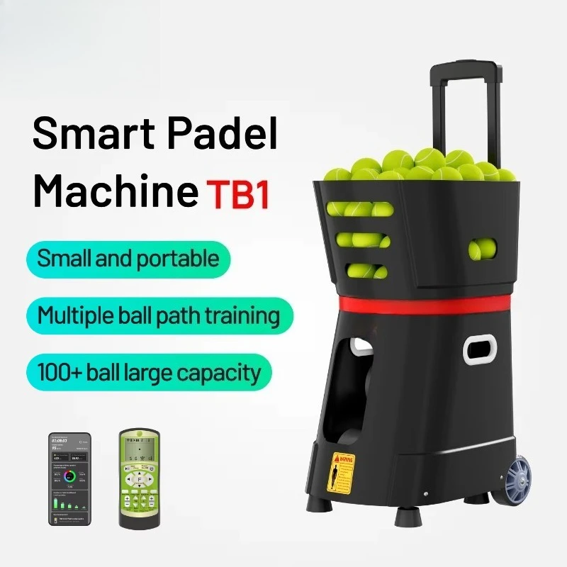 Portable Automatic Padel and Tennis Ball Machine - Durable ABS Material Adjustable Speed for Professional Training