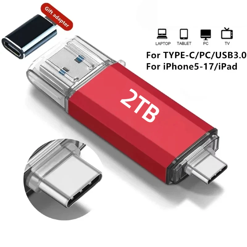 Metal Flash Drives USB 3.0 High Speed 512GB Pendrive Flash Disk Memoria Stick Waterproof USB Stick For Car Phone Computer
