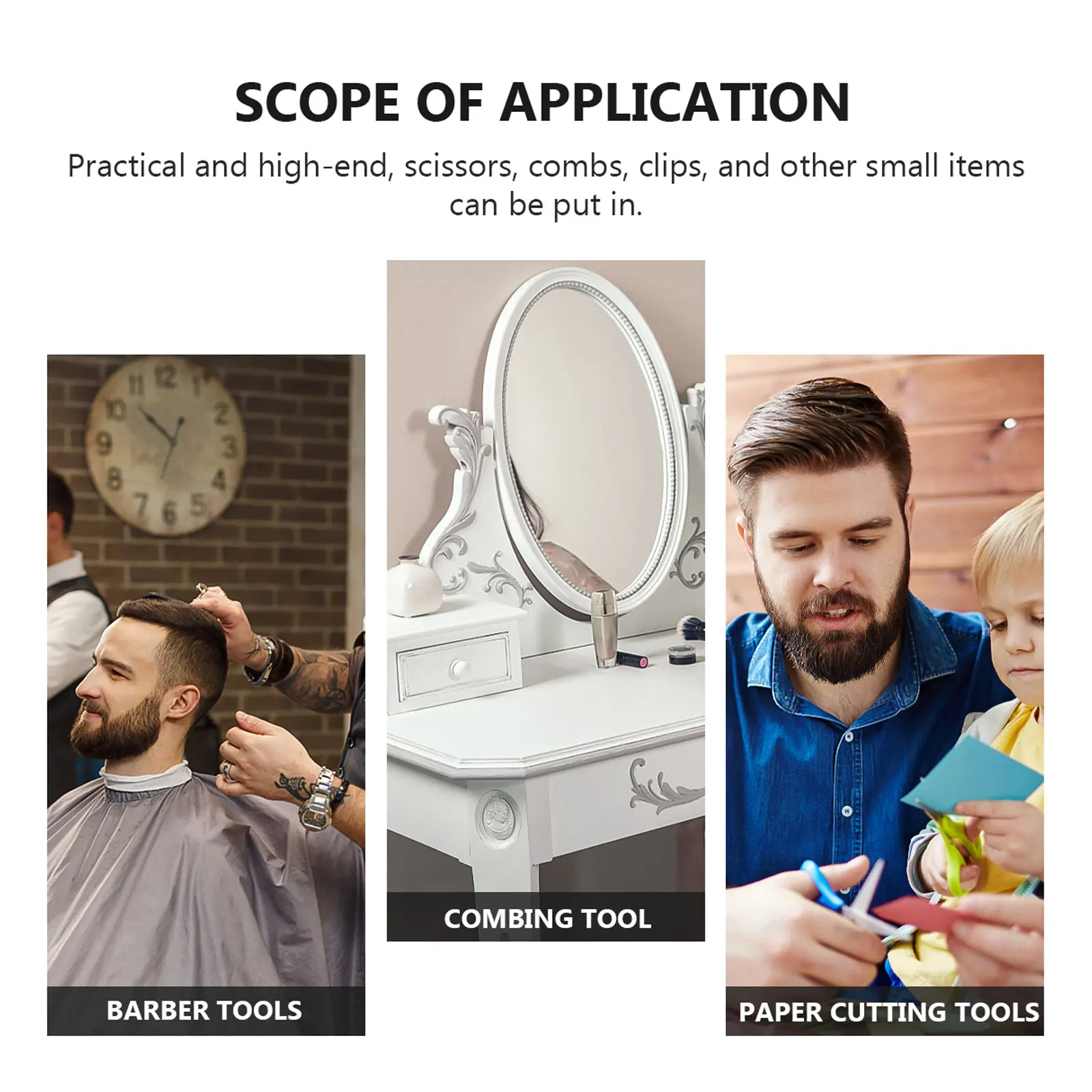 

Hairdressing Comb Rack Hairstyling Scissors Stand Wooden Organizer Box Easy Carry Light Portable Salon Tools Nonslip