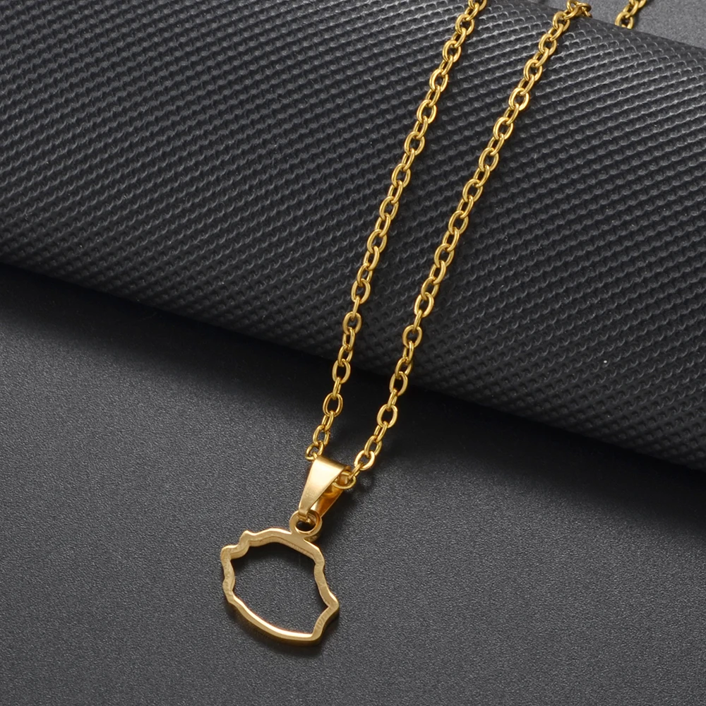 1 قطعة خريطة ريونيون مخطط 974 الكركديه وشجرة جوز الهند غوادلوب مارتينيك قلادة القلائد مجوهرات من صلب لا يصدأ # 593662 #5