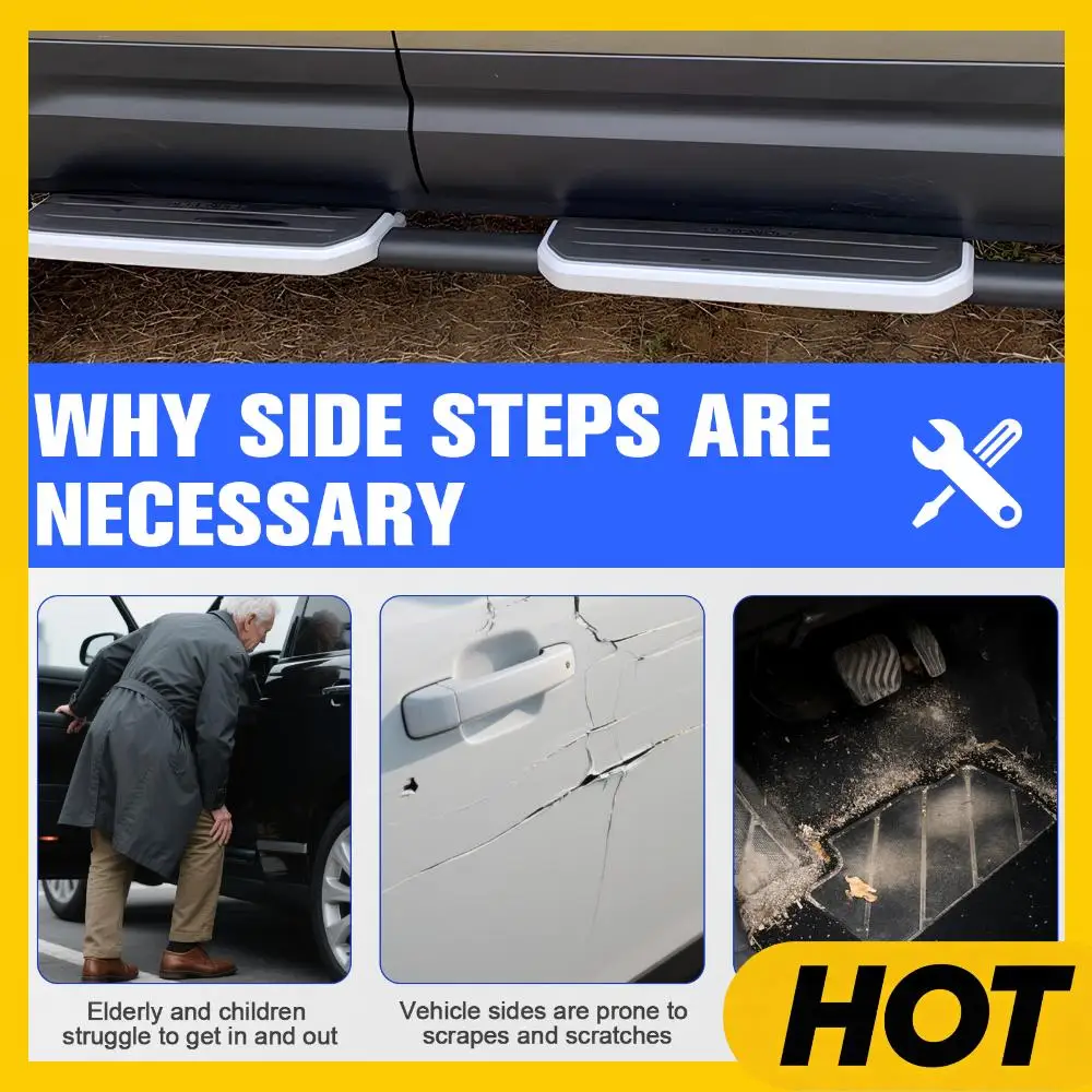 

For 2020-2024 Land Rover Defender Side Step Bars Wear Resist Heavy Duty Rail Boards High Load-Bearing Auto Repairing Accessories