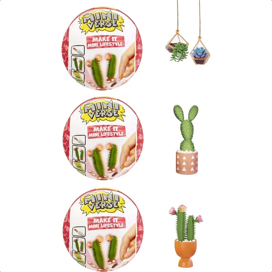 

MGA's Miniverse Make It Mini Lifestyle Series 1 ry Pack Bundle 3 Pack Mini Collectibles Mystery Blind Packaging DIY Resin Play