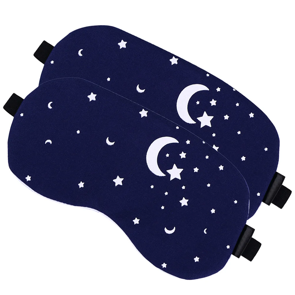 

2pcs Sleep Eye Mask Cotton Linen om Color Lightweight Blocking Light Travel Office Camping Household Patch