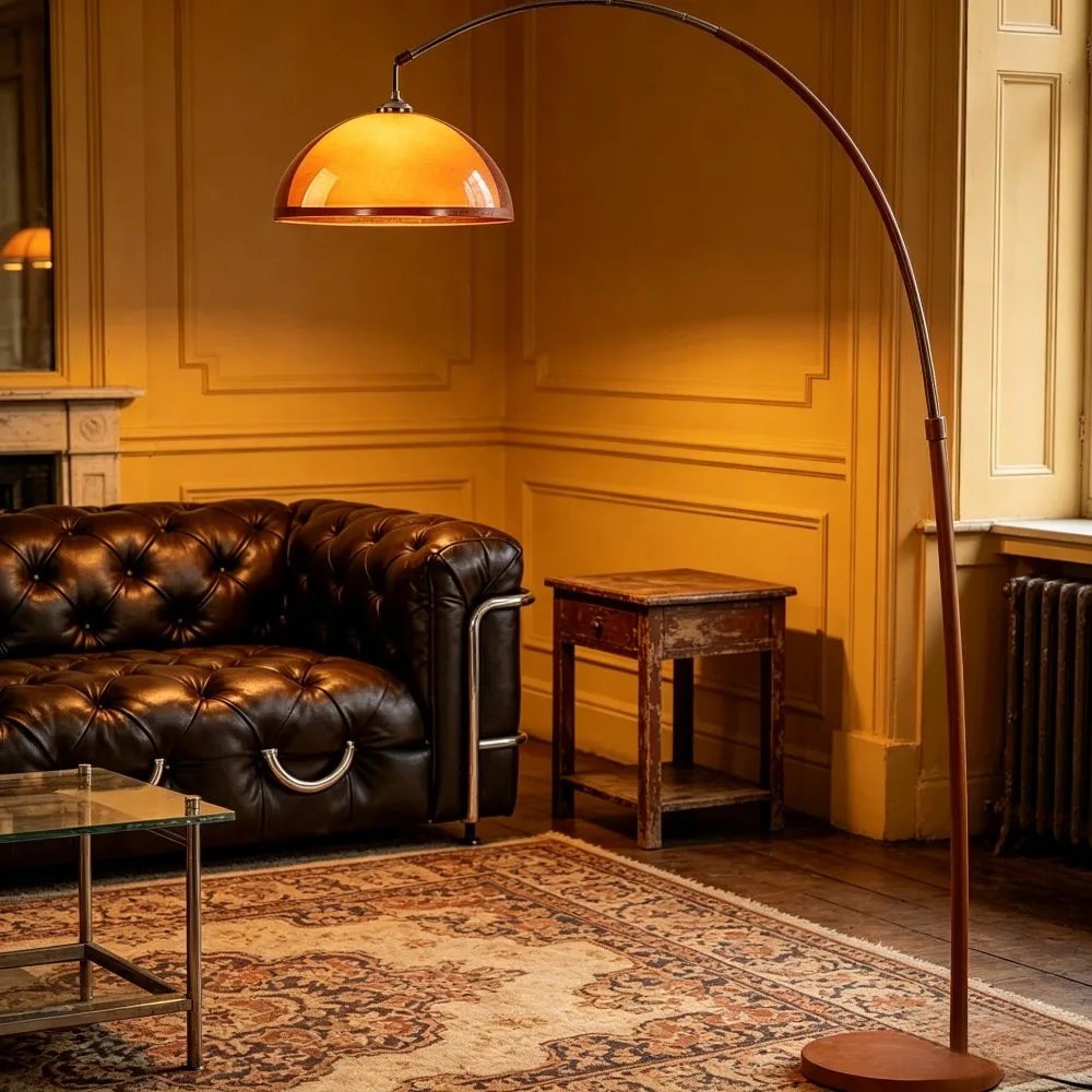 Acrylic Lampshade Floor Lamp Modern Dark Brown EU AU US Plug Minimalist Light Fixture E27 Bulb Floor Lighting For Parlor Bedside