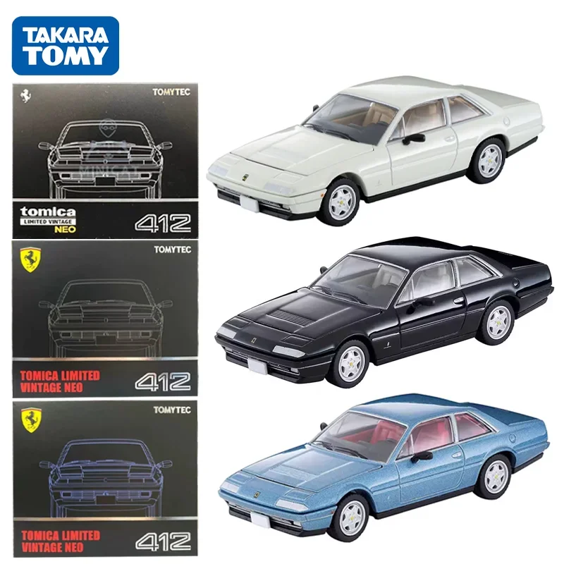 Takara Tomie Tomytec Tomica LV-NEO 1/64 Ferrari 412 Wit Blauw Zwart Legering Speelgoed Motorvoertuig Diecast Metalen Model Geschenken