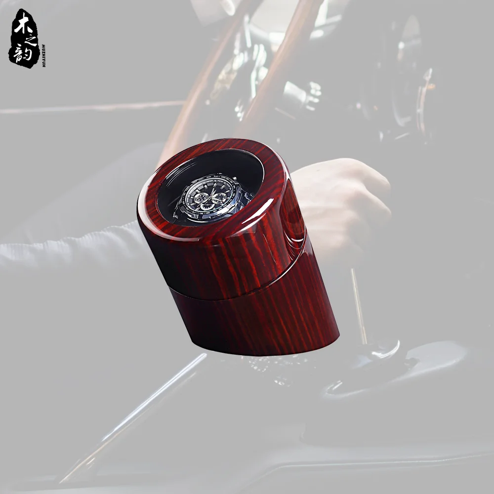 Single Watch Winder Box for Automatic Watches Velvet with AC Adapter Mabuchi Mute Motor Gift for Men