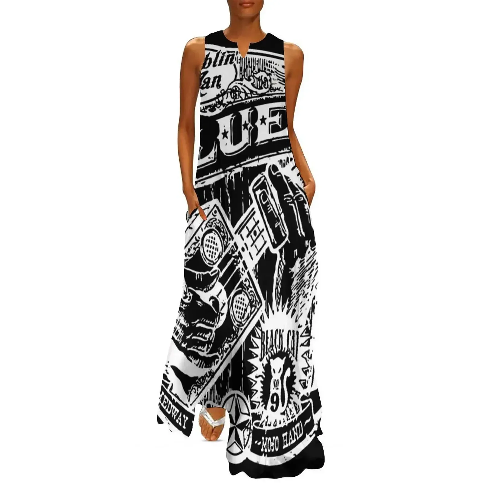 

Blues Music poster Long Dress clothes for woman summer clothes summer clothes for women Women's summer dresses Dress