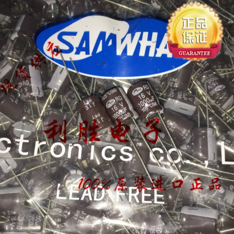 10PCS-100PCS  1000UF 16V Korean Samwha Electrolytic Capacitor 16V 1000UF 10X12.5 RD