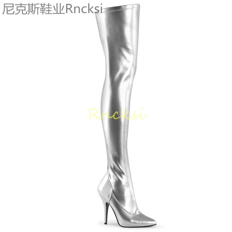 

Rncksi 2020 fashion sleeve boots side zipper 12cm pointed boots pole dancing women's boots