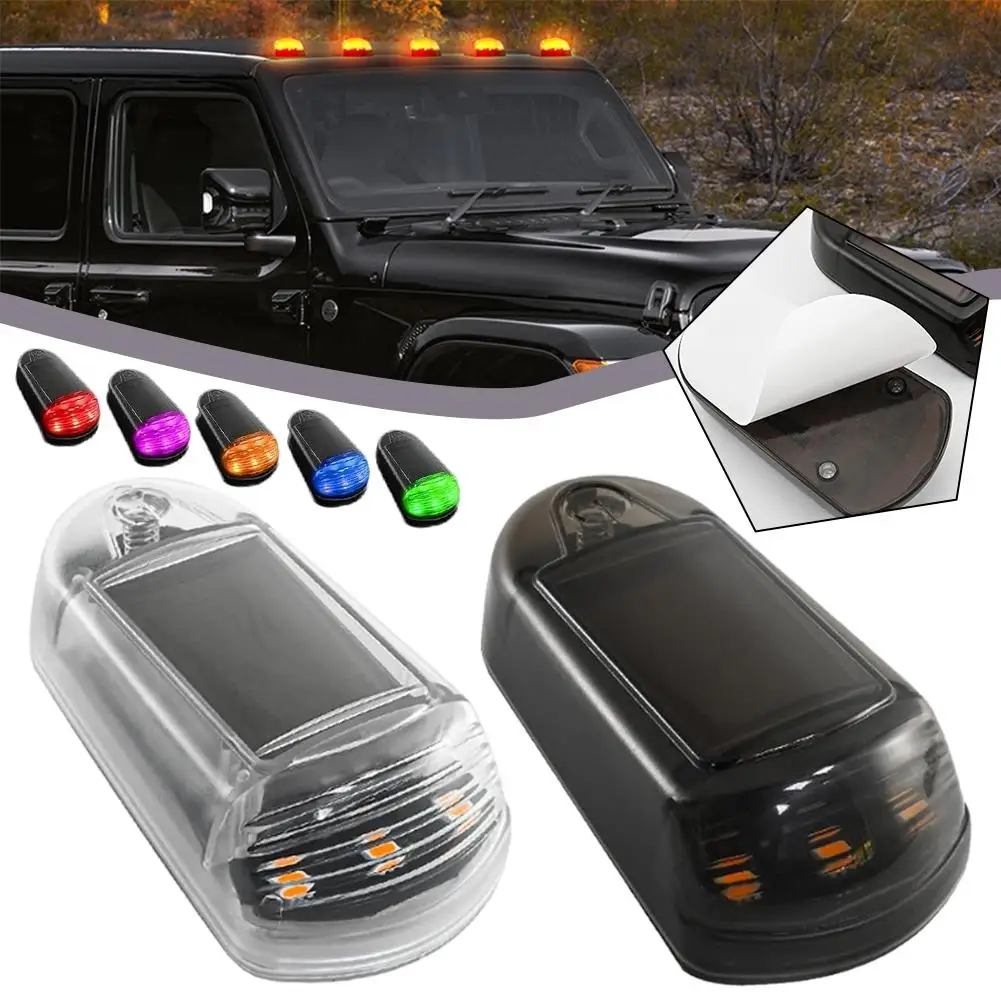 Solar Powered Cab Lights 7 Colors App Control Solar Powered Cab Lights Wireless Punch-Free Roof Lights or Truck