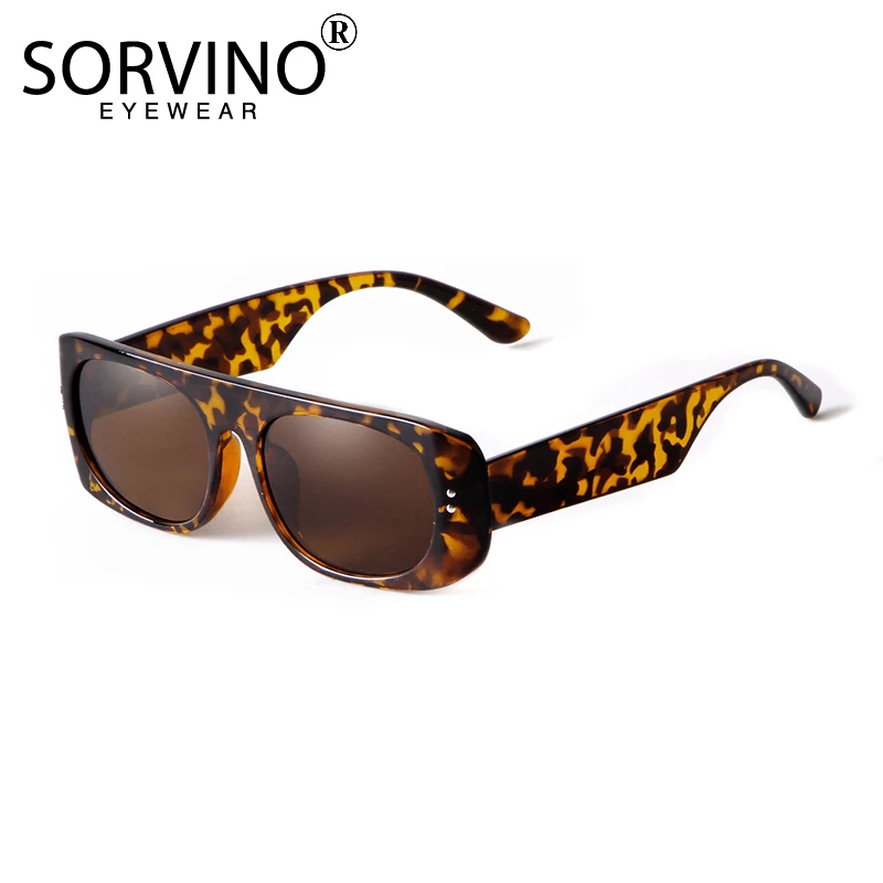 

SORVINO Small Square Sunglasses Women Men Trendy Vintage Brand Designer Rivet Rectangle Sun Glasses Tortoiseshell Eyewear UV400