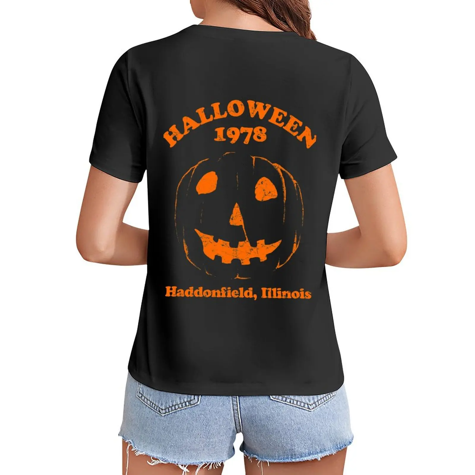 

Halloween 1978 Holiday Spooky Myers Pumpkin Haddonfield T-Shirt animal print anime Woman clothes