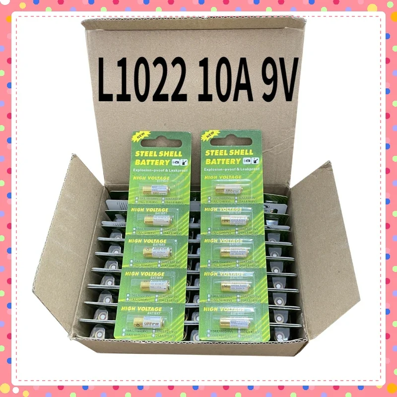 

50Pcs L1022 10A 9V Akaline Battery 9V10A Primary Single Use Batteries For Electronic clock keyboard doorbell